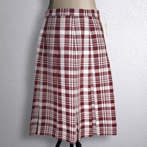 NWT Vintage 60s Red Plaid Pleated Skirt